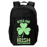 Funny St Patrick's Day Kiss Me I'm Irish Vaccinated Daily Commute Backpack