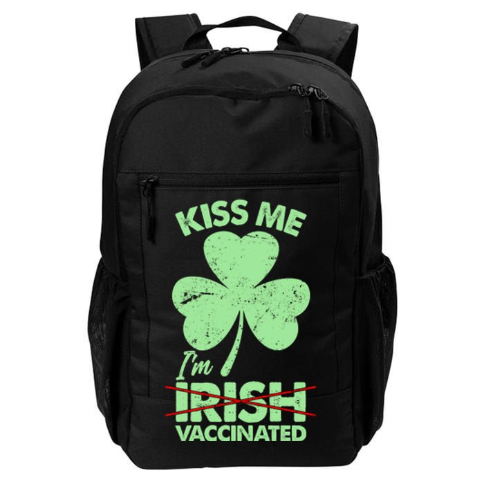 Funny St Patrick's Day Kiss Me I'm Irish Vaccinated Daily Commute Backpack