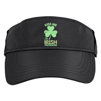 Funny St Patrick's Day Kiss Me I'm Irish Vaccinated Adult Drive Performance Visor