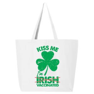 Funny St Patrick's Day Kiss Me I'm Irish Vaccinated 25L Jumbo Tote