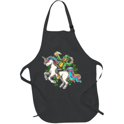 Funny St Patrick's Day Leprechaun Riding Unicorn Apron