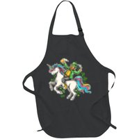Funny St Patrick's Day Leprechaun Riding Unicorn Apron