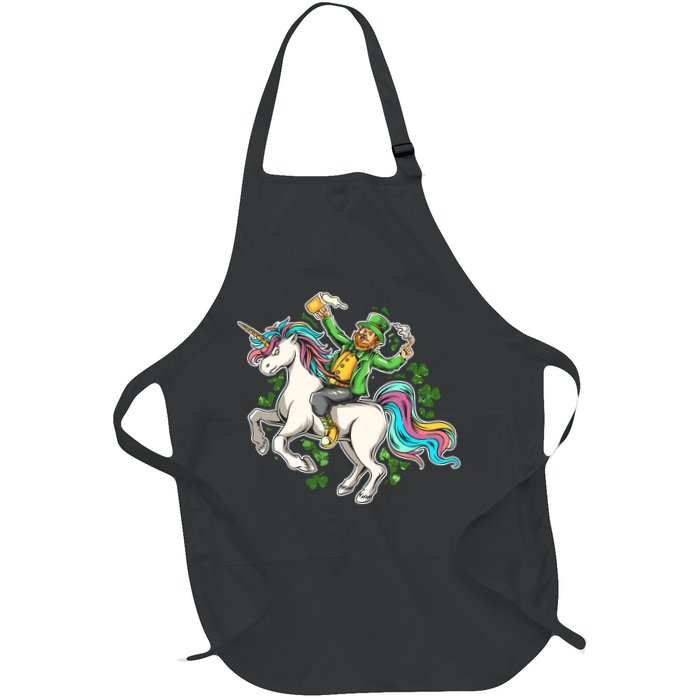 Funny St Patrick's Day Leprechaun Riding Unicorn Apron