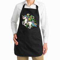Funny St Patrick's Day Leprechaun Riding Unicorn Apron