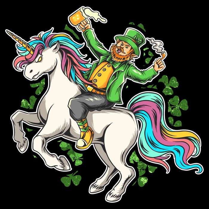 Funny St Patrick's Day Leprechaun Riding Unicorn Impact Tech Backpack