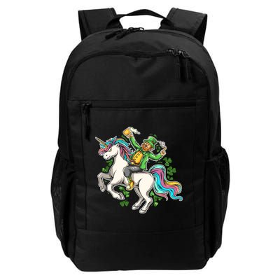 Funny St Patrick's Day Leprechaun Riding Unicorn Backpack