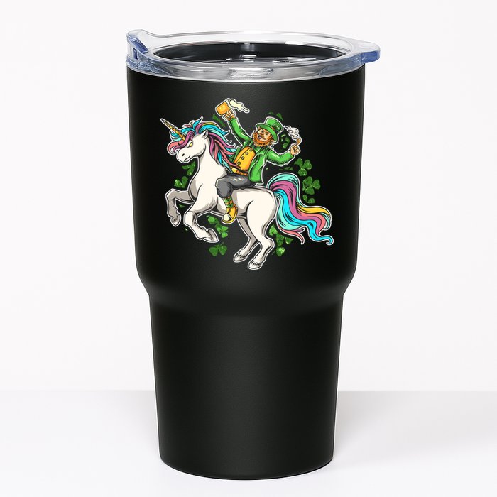 Funny St Patrick's Day Leprechaun Riding Unicorn Tumbler