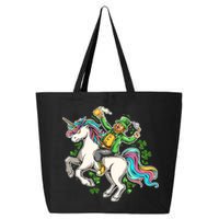 Funny St Patrick's Day Leprechaun Riding Unicorn 25L Jumbo Tote