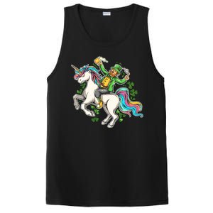 Funny St Patrick's Day Leprechaun Riding Unicorn PosiCharge Competitor Tank