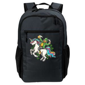 Funny St Patrick's Day Leprechaun Riding Unicorn Daily Commute Backpack