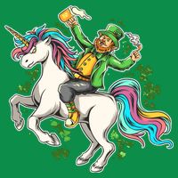 Funny St Patrick's Day Leprechaun Riding Unicorn Tall T-Shirt