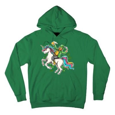 Funny St Patrick's Day Leprechaun Riding Unicorn Tall Hoodie
