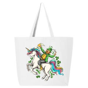 Funny St Patrick's Day Leprechaun Riding Unicorn 25L Jumbo Tote