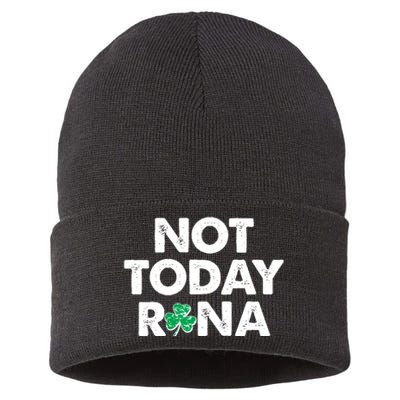 Funny St Patrick's Day Not Today Rona  Sustainable Knit Beanie