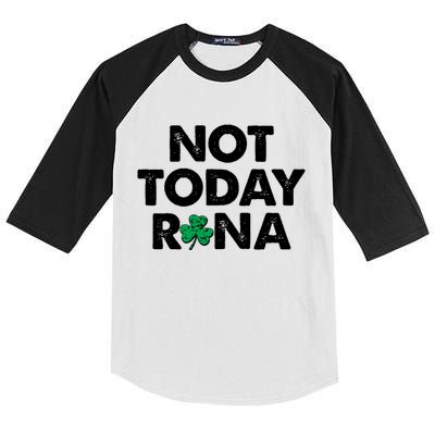 Funny St Patrick's Day Not Today Rona  Kids Colorblock Raglan Jersey