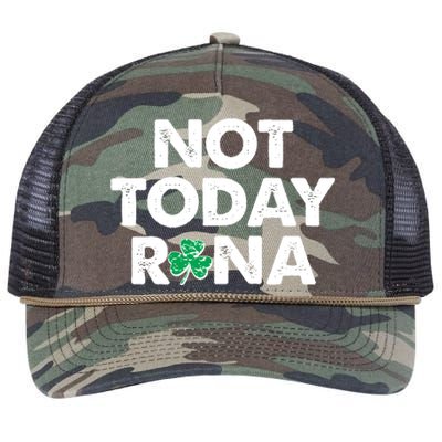 Funny St Patrick's Day Not Today Rona  Retro Rope Trucker Hat Cap