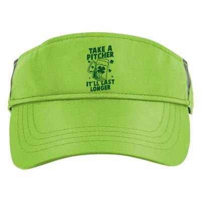 Funny St Patrick's Day Take A Pitcher It'll Last Longer Adult Drive Performance Visor