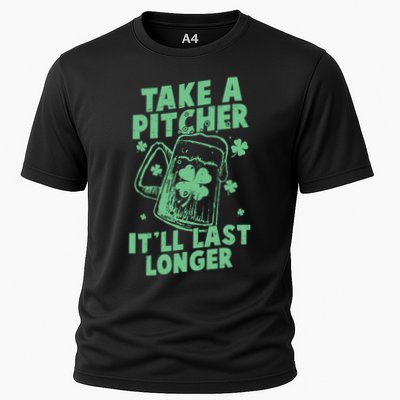 Funny St Patrick's Day Take A Pitcher It'll Last Longer Performance Shirt