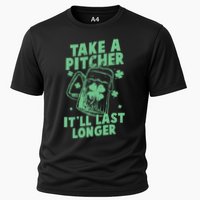 Funny St Patrick's Day Take A Pitcher It'll Last Longer Performance Shirt