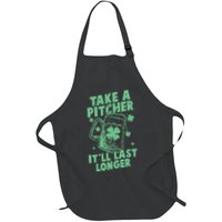 Funny St Patrick's Day Take A Pitcher It'll Last Longer Apron