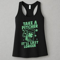 Funny St Patrick's Day Take A Pitcher It'll Last Longer Womens Tank Top