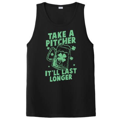 Funny St Patrick's Day Take A Pitcher It'll Last Longer PosiCharge Competitor Tank