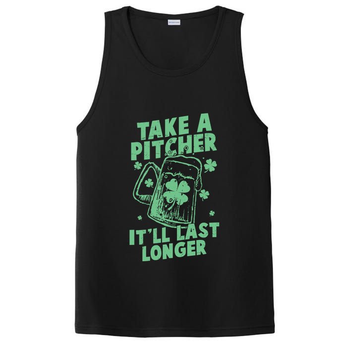 Funny St Patrick's Day Take A Pitcher It'll Last Longer PosiCharge Competitor Tank