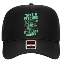 Funny St Patrick's Day Take A Pitcher It'll Last Longer Trucker Hat