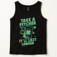 Funny St Patrick's Day Take A Pitcher It'll Last Longer Tank Top