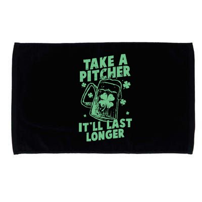 Funny St Patrick's Day Take A Pitcher It'll Last Longer Microfiber Hand Towel