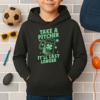 Funny St Patrick's Day Take A Pitcher It'll Last Longer Kids Hoodie