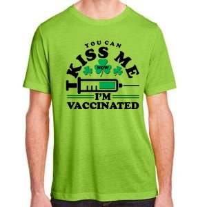 Funny St Patrick's Day You Can Kiss Me Now I'm Vaccinated Adult ChromaSoft Performance T-Shirt