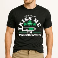 Funny St Patrick's Day You Can Kiss Me Now I'm Vaccinated Cooling Performance Crew T-Shirt