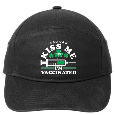 Funny St Patrick's Day You Can Kiss Me Now I'm Vaccinated 7-Panel Snapback Hat