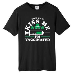 Funny St Patrick's Day You Can Kiss Me Now I'm Vaccinated Tall Fusion ChromaSoft Performance T-Shirt