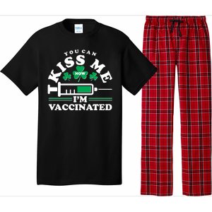 Funny St Patrick's Day You Can Kiss Me Now I'm Vaccinated Pajama Set