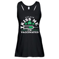 Funny St Patrick's Day You Can Kiss Me Now I'm Vaccinated Ladies Essential Flowy Tank