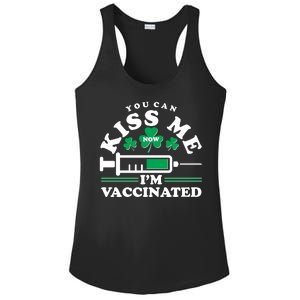 Funny St Patrick's Day You Can Kiss Me Now I'm Vaccinated Ladies PosiCharge Competitor Racerback Tank