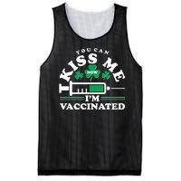 Funny St Patrick's Day You Can Kiss Me Now I'm Vaccinated Mesh Reversible Basketball Jersey Tank