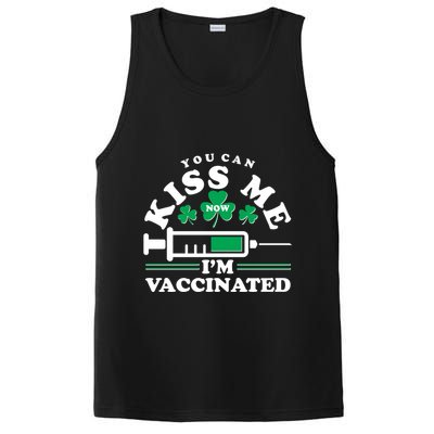 Funny St Patrick's Day You Can Kiss Me Now I'm Vaccinated PosiCharge Competitor Tank