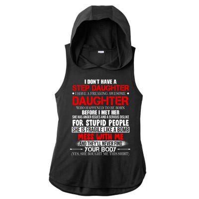 Funny Step Daughter Design For Dads And Moms Ladies PosiCharge Tri-Blend Wicking Draft Hoodie Tank