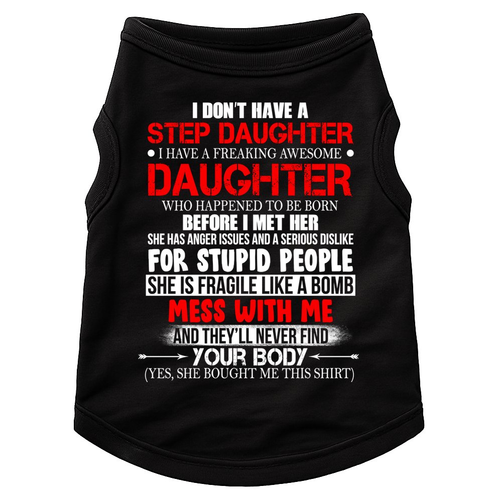 Funny Step Daughter Design For Dads And Moms Doggie Tank