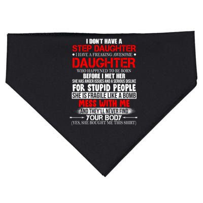 Funny Step Daughter Design For Dads And Moms USA-Made Doggie Bandana