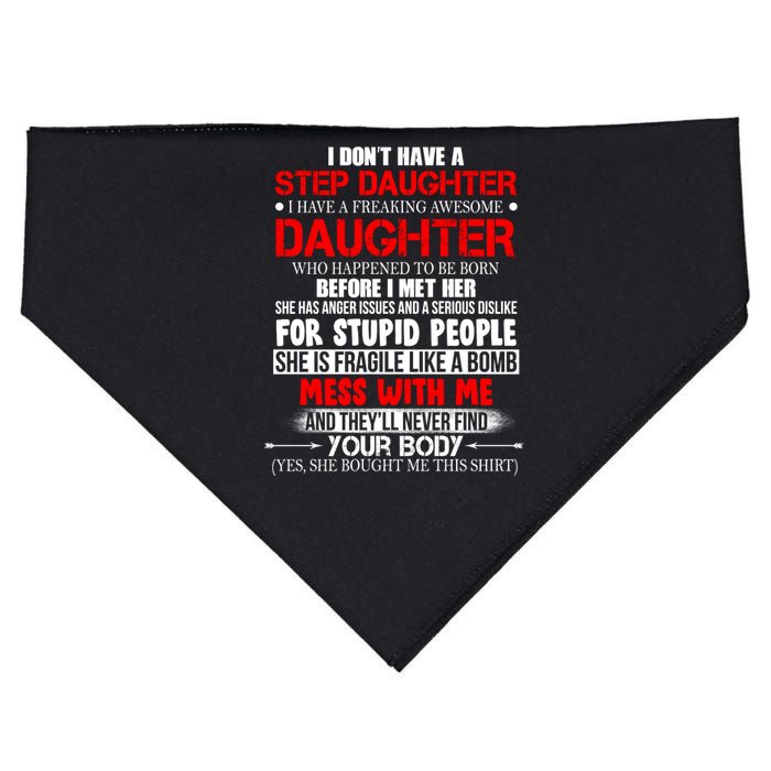 Funny Step Daughter Design For Dads And Moms USA-Made Doggie Bandana