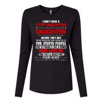 Funny Step Daughter Design For Dads And Moms Womens Cotton Relaxed Long Sleeve T-Shirt