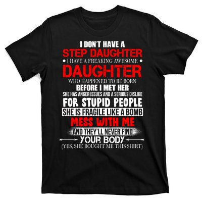 Funny Step Daughter Design For Dads And Moms T-Shirt