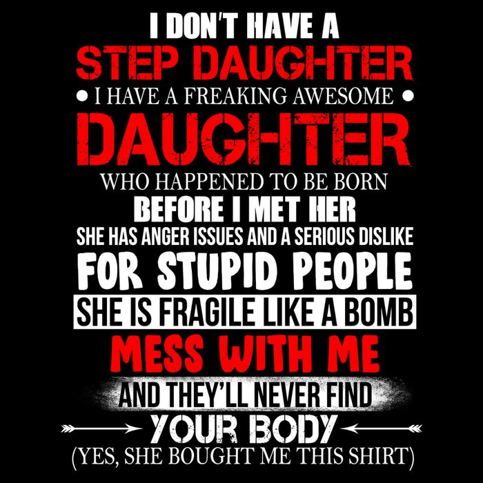 Funny Step Daughter Design For Dads And Moms Drawstring Bag