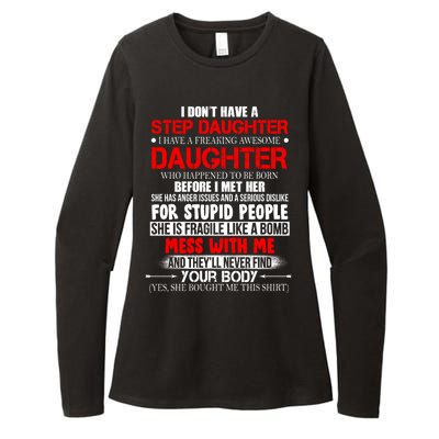 Funny Step Daughter Design For Dads And Moms Womens CVC Long Sleeve Shirt