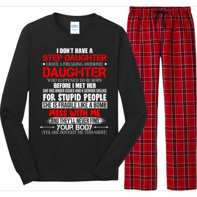 Funny Step Daughter Design For Dads And Moms Long Sleeve Pajama Set