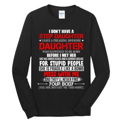 Funny Step Daughter Design For Dads And Moms Tall Long Sleeve T-Shirt